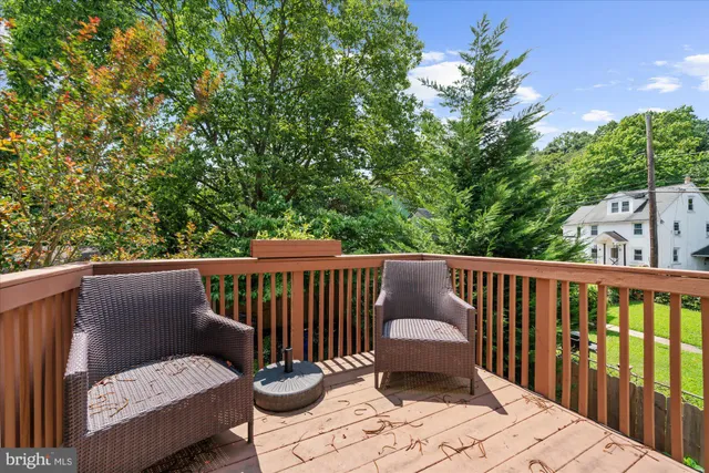 a view of a chair in the deck