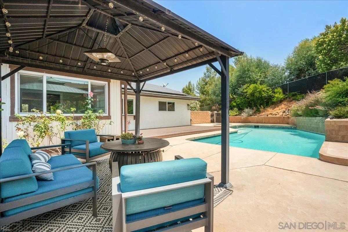 20809 Viento Valle Escondido, CA 92025 - Photo 21 of 23 a view of a patio with couches chairs and a big yard