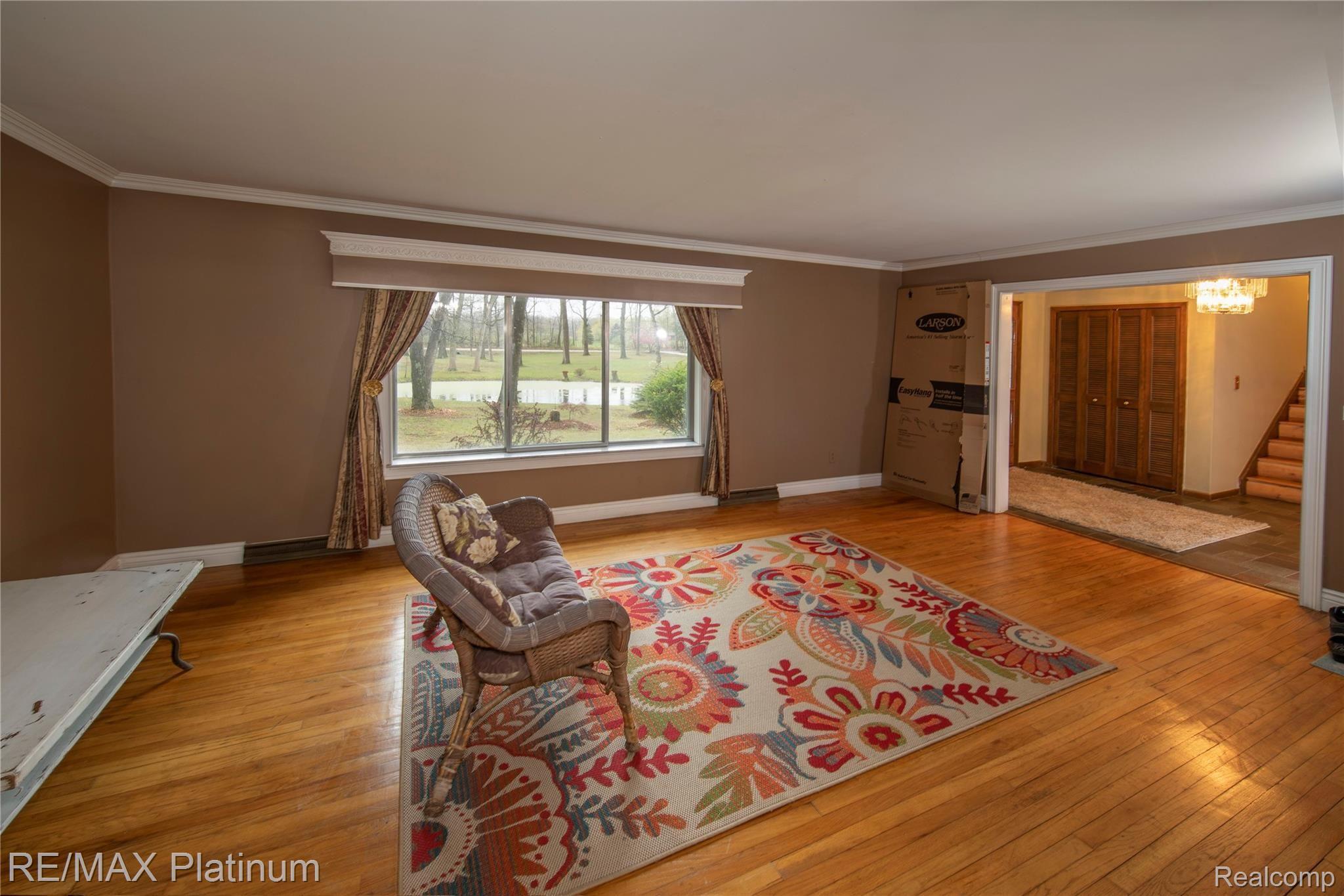 Large window looking to pond