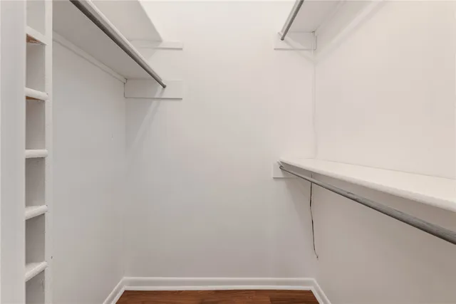 a view of small space with racks on the wall