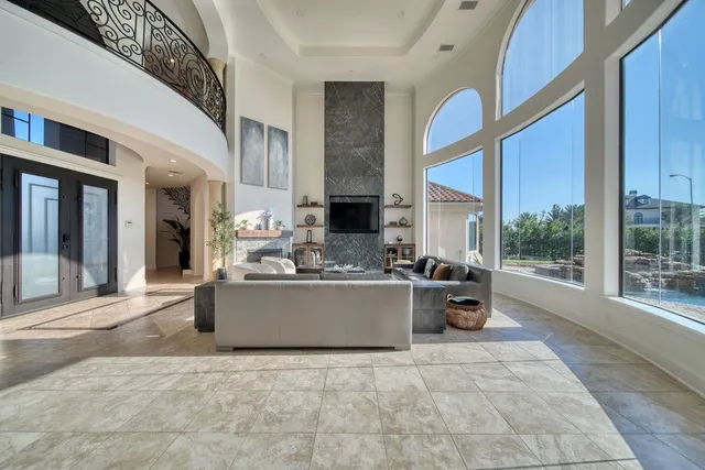 a view of kitchen with stainless steel appliances living room and living room