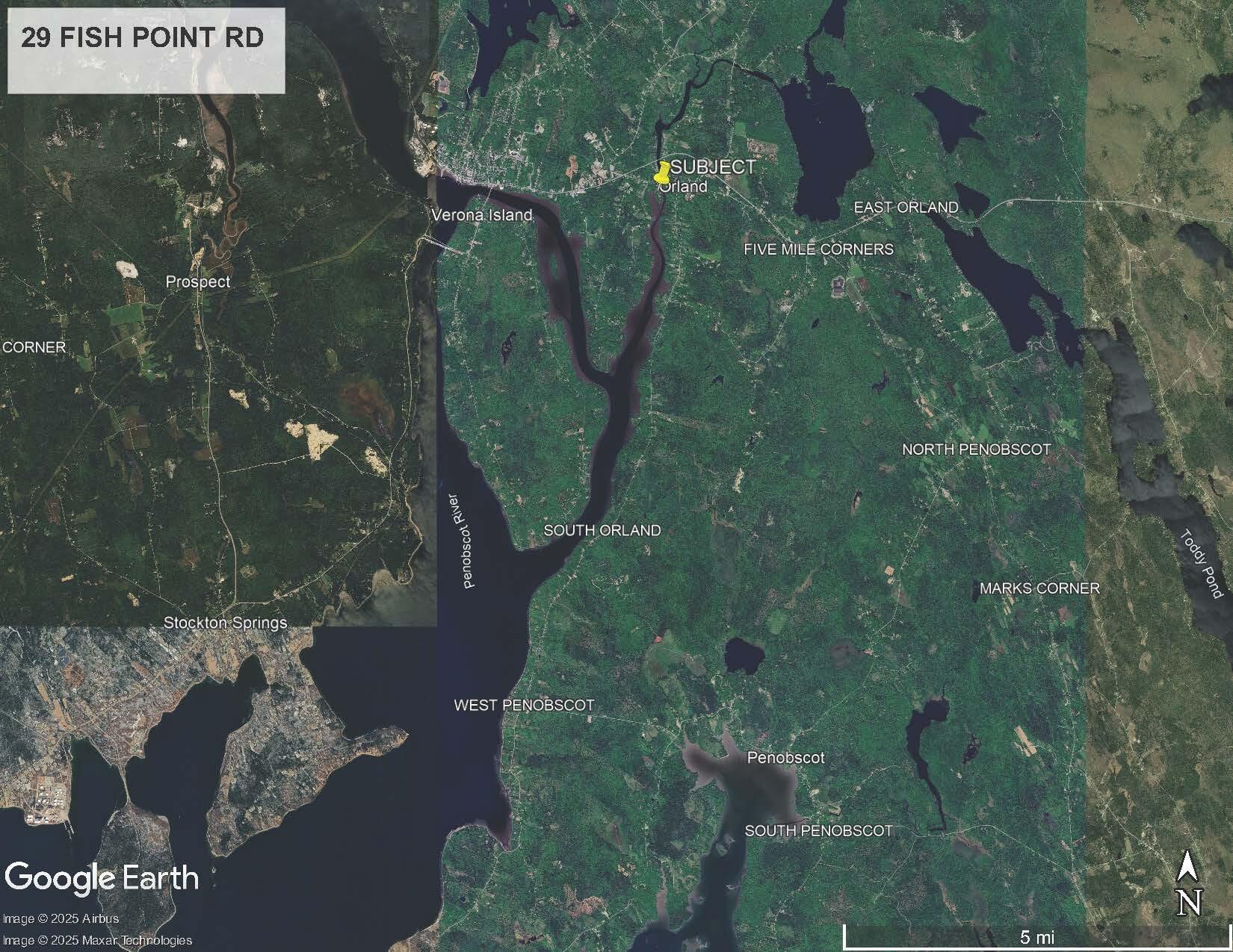 29 Fish Point Road Orland, ME 04472 - Photo 21 of 28 Aerial location map 2