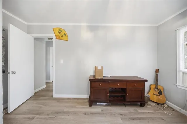 a view of room and front door