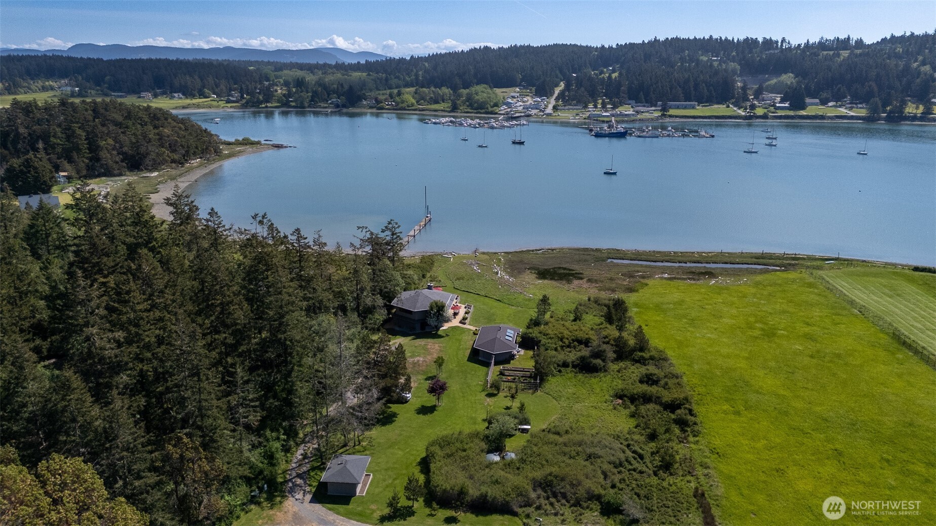 2000 Bayshore Road Lopez Island, WA 98261 - Photo 37 of 40 a view of a lake with a mountain
