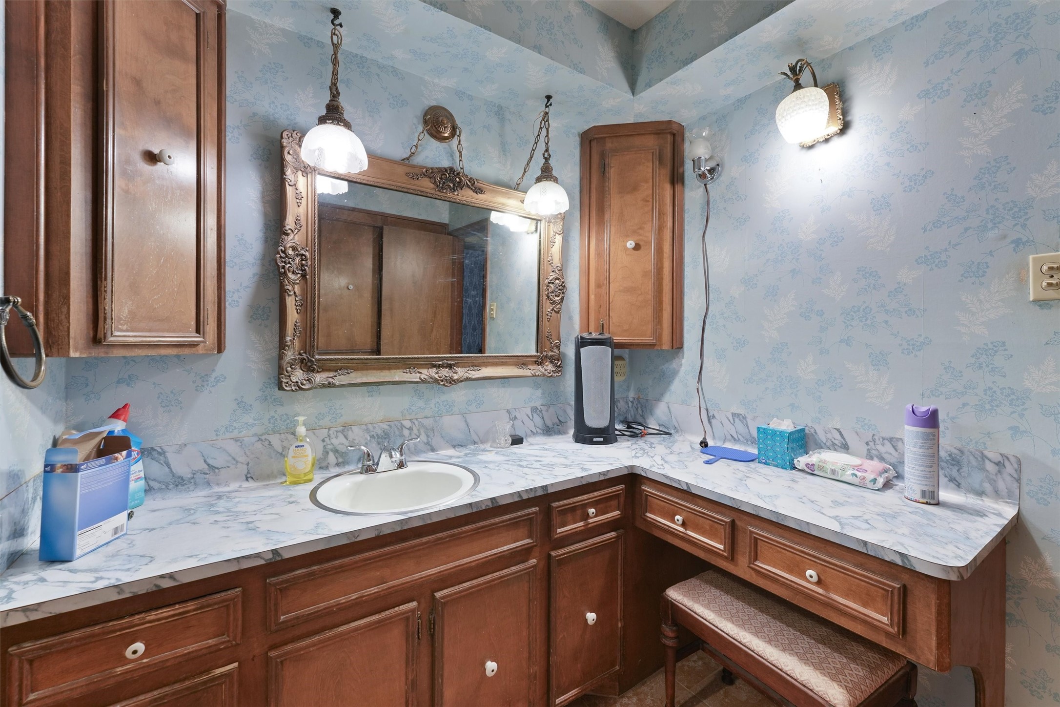 31926 Dobbin-Huffsmith Road Magnolia, TX 77354 - Photo 16 of 47 a bathroom with a sink double vanity and a mirror