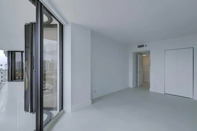a room with a large window