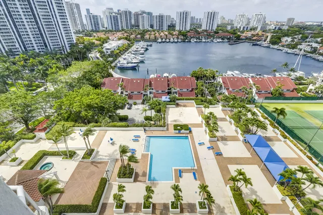 an aerial view of a city with houses