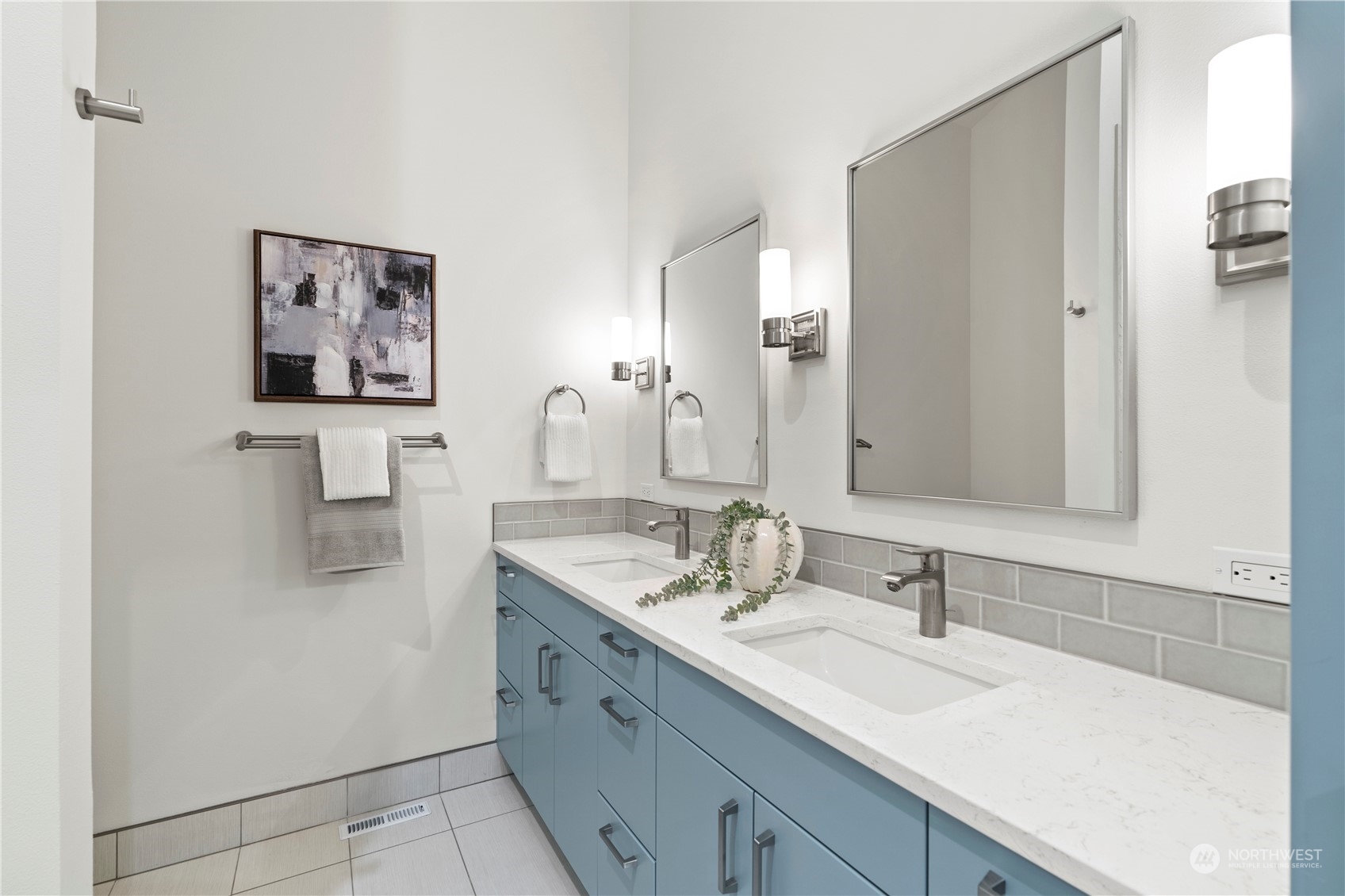 10063 Dibble Avenue Northwest Seattle, WA 98177 - Photo 30 of 35 a bathroom with a double vanity sink mirror and double