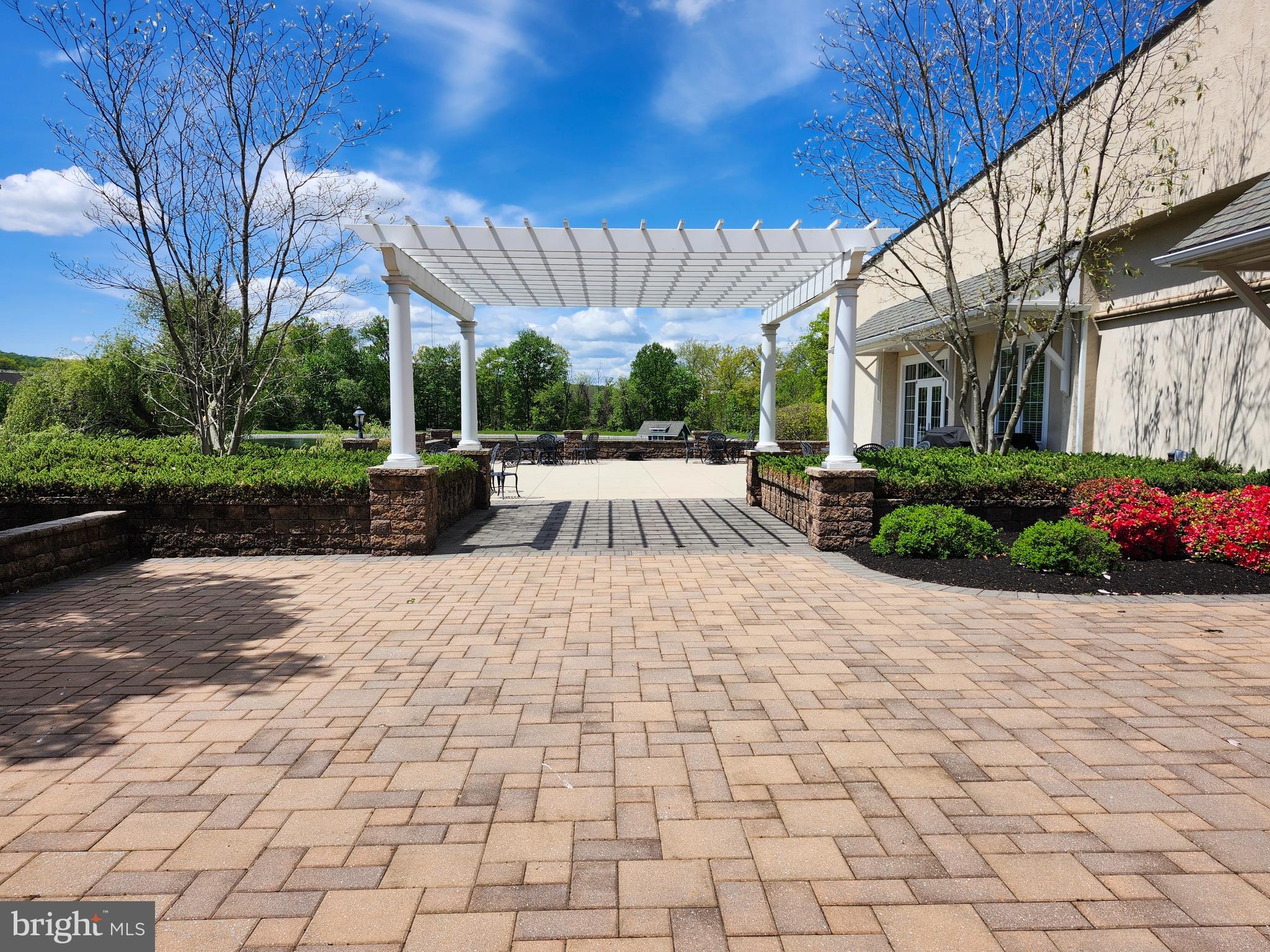 1029 Alden Way Lebanon, PA 17042 - Photo 54 of 59 a view of a patio with table and chairs a barbeque with potted plants and big trees