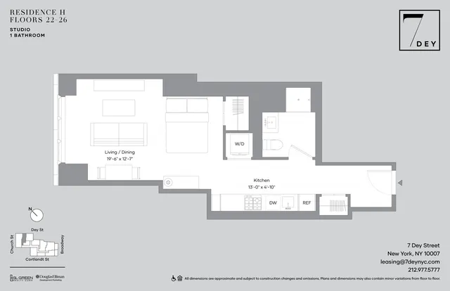 $4,500 | 7 Dey Street, Unit 22H | Financial District