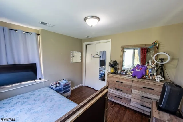 a view of a storage room with furniture