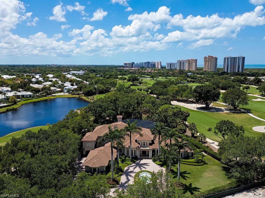 a view of a lake with a city