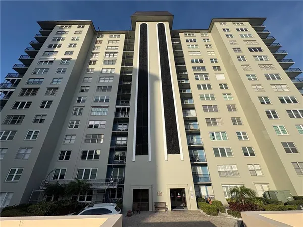 a front view of a building