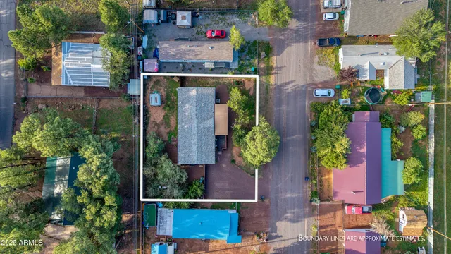 an aerial view of multiple house