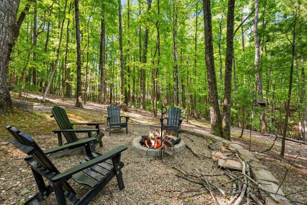 216 Saddle Lane Deep Gap, NC 28618 - Photo 4 of 44 a view of a backyard with sitting area