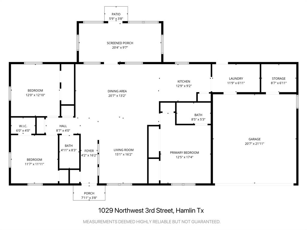 1029 Northwest 3rd Street Hamlin, TX 79520 - Photo 35 of 35 a picture of floor plan
