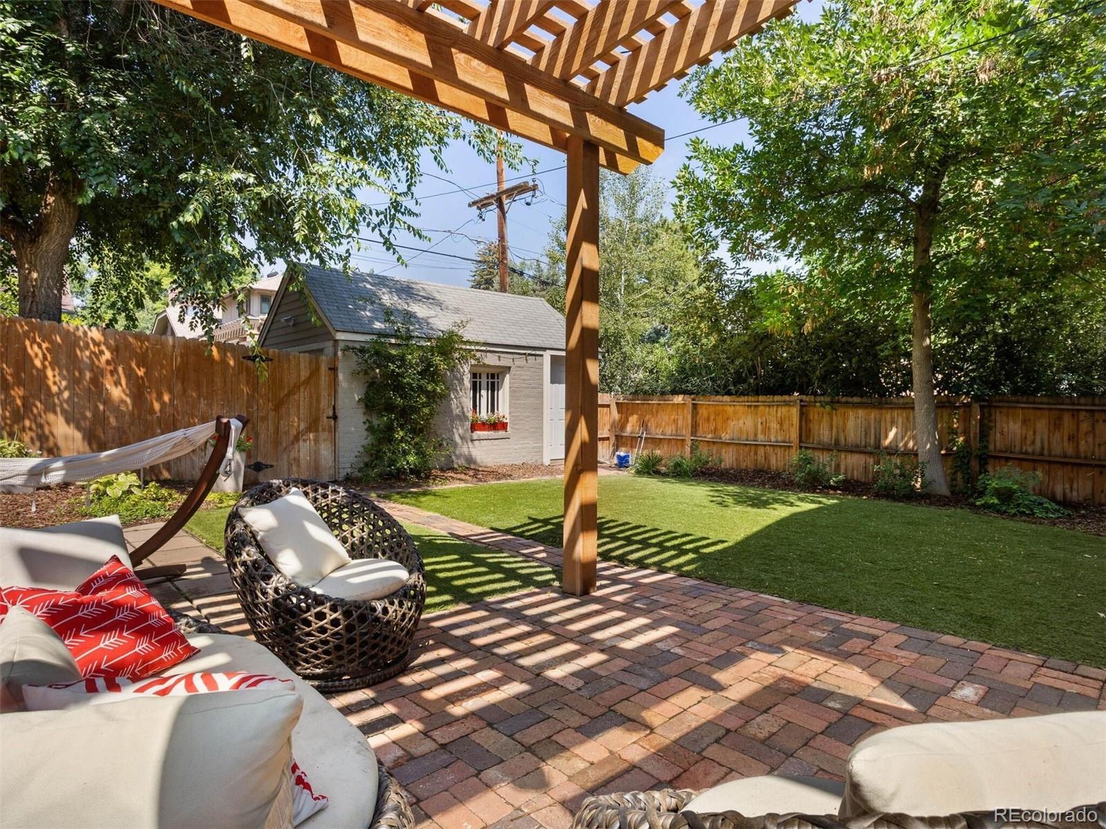 643 Jackson Street Denver, CO 80206 - Photo 39 of 40 a view of backyard with outdoor seating and green space
