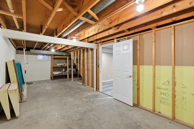 a view of a room with storage