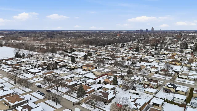 an aerial view of multiple house