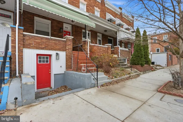a front view of a building with street