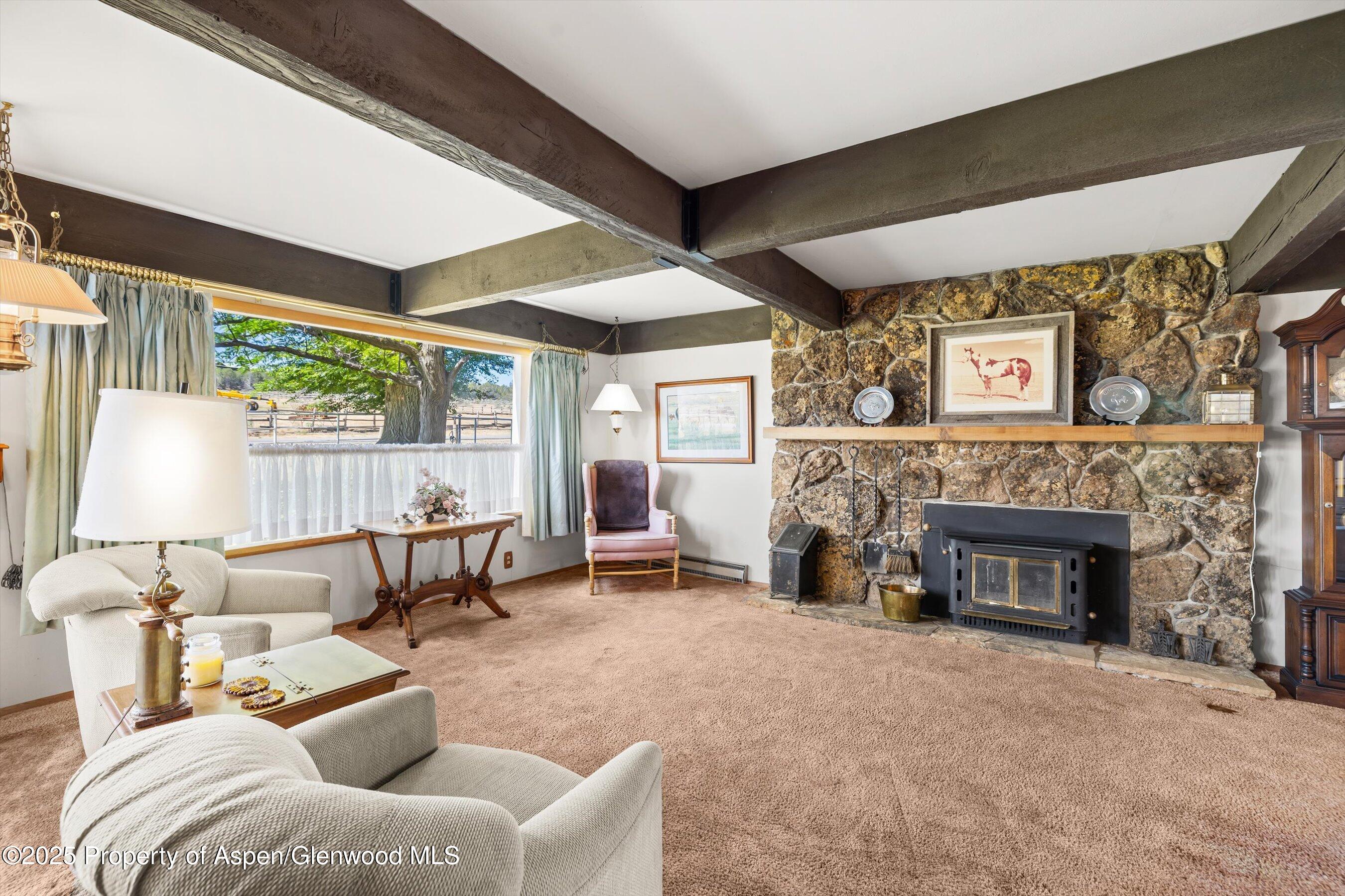 7781 County Road 320 Rifle, CO 81650 - Photo 22 of 63 a living room with furniture and a fireplace