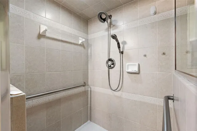 a bathroom with a shower