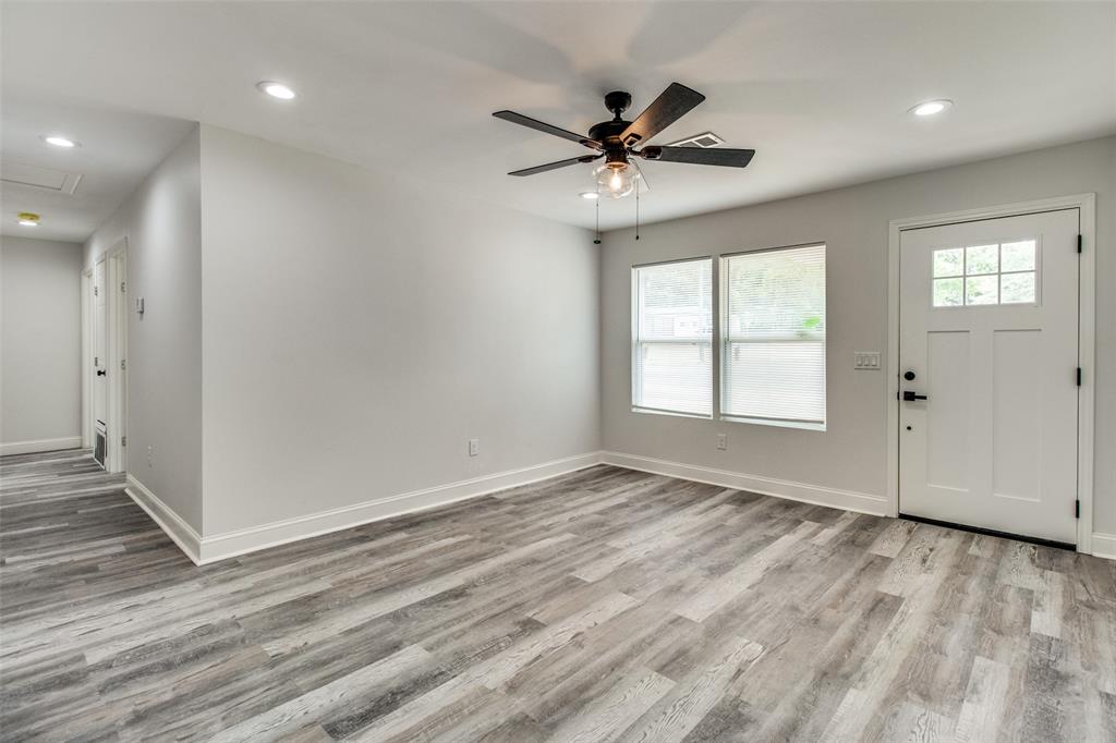 1201 Ridgewood Road Denison, TX 75020 - Photo 19 of 29 Foyer featuring light hardwood / wood-style floors and ceiling fan