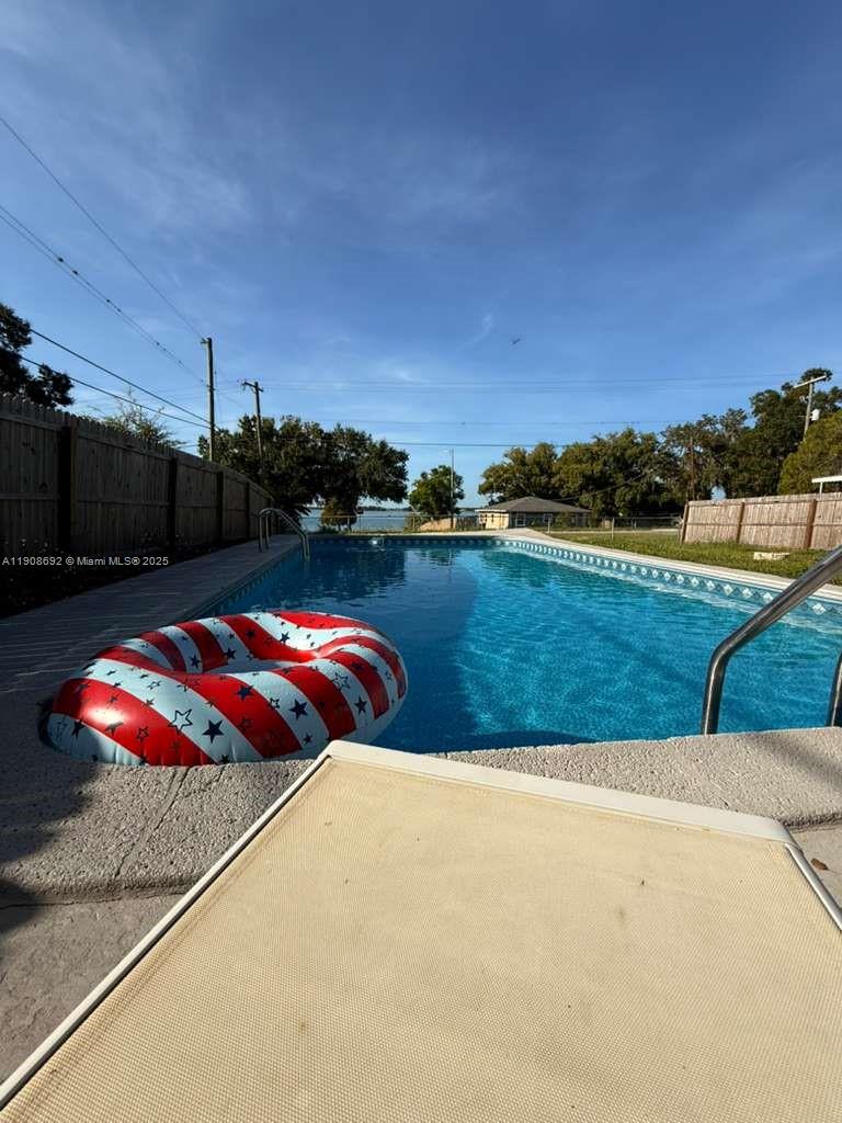 a view of swimming pool with a yard