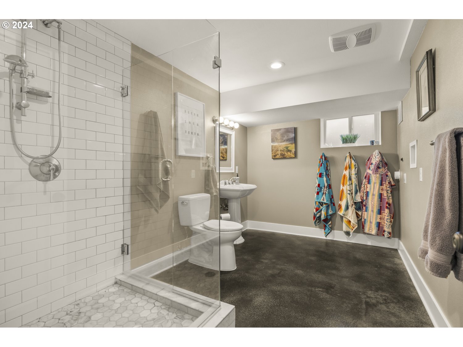 3029 Southwest Sunset Boulevard Portland, OR 97239 - Photo 24 of 48 a bathroom with a shower and a toilet