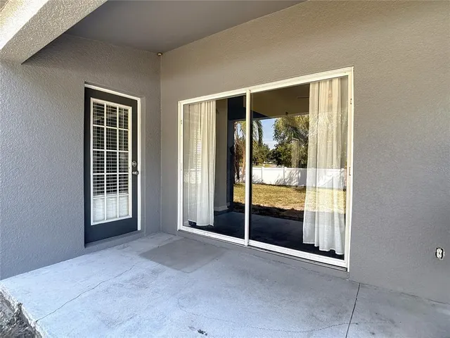 a view of an outdoor space and swimming pool