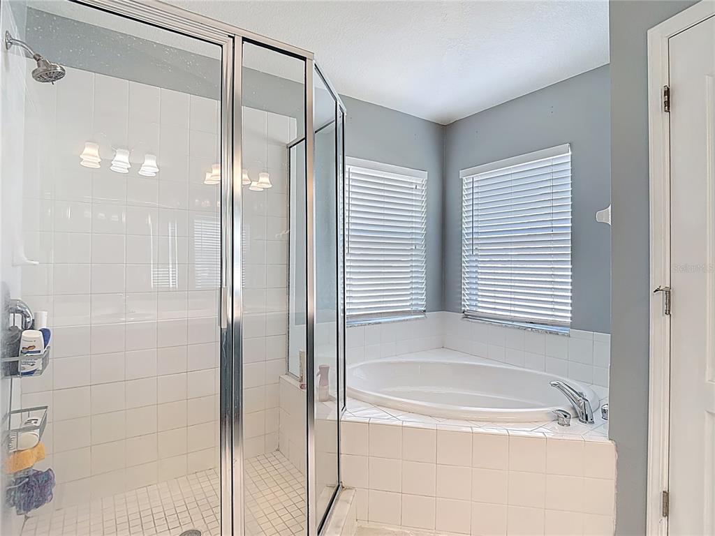 12153 South Bridge Terrace Hudson, FL 34669 - Photo 47 of 60 a bathroom with a bathtub and a shower