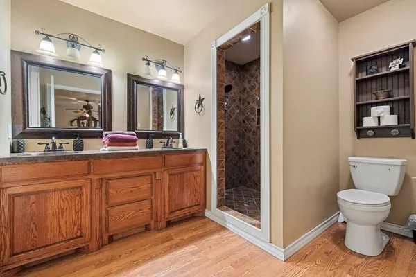 a view of a lake in between of a building