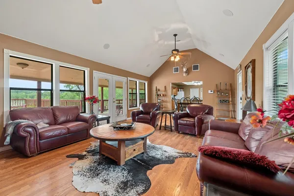 a view of a kitchen and dining area