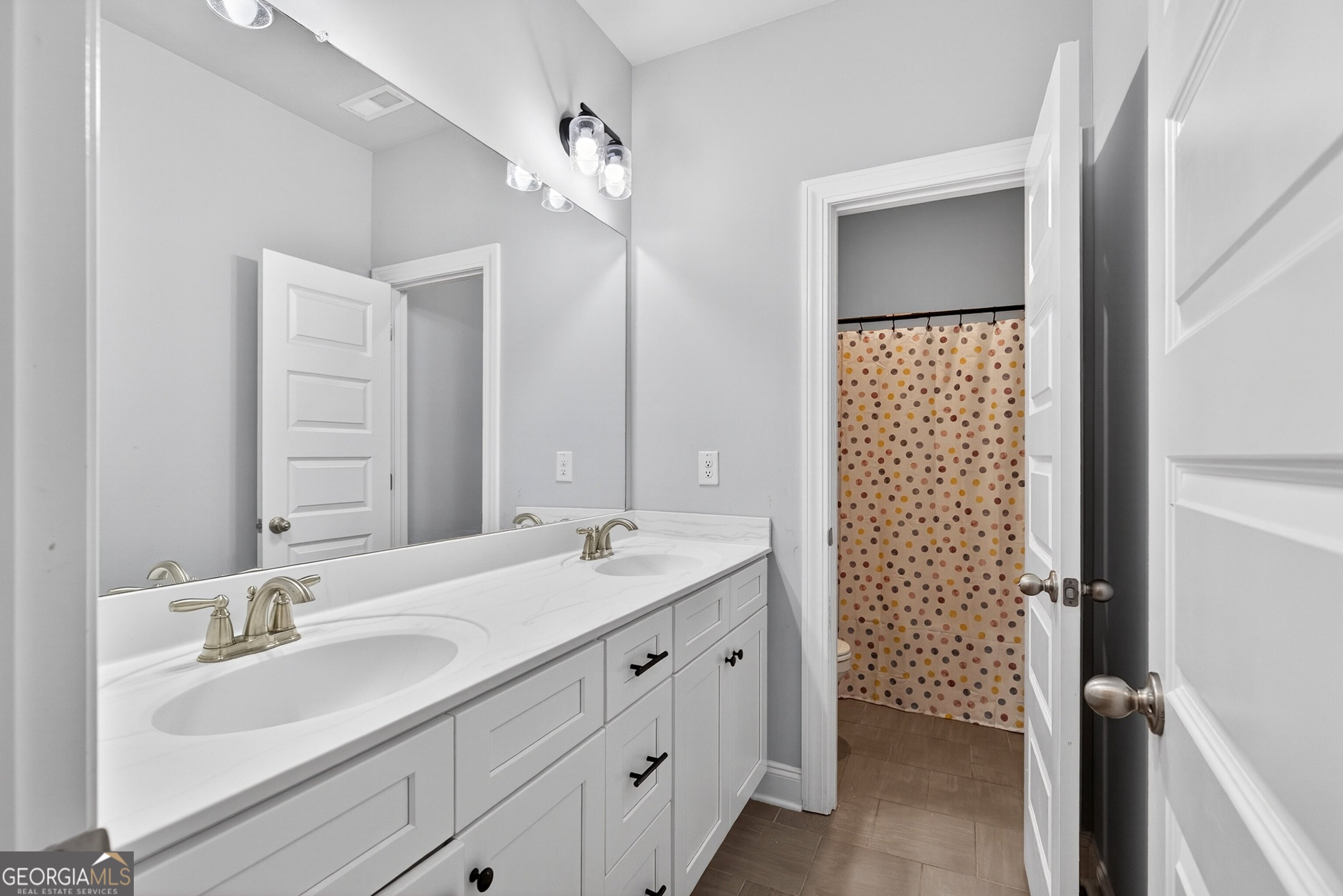 1764 Luther Bailey Road Senoia, GA 30276 - Photo 29 of 63 a bathroom with a sink double vanity and a mirror
