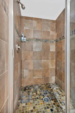 a bathroom with a shower