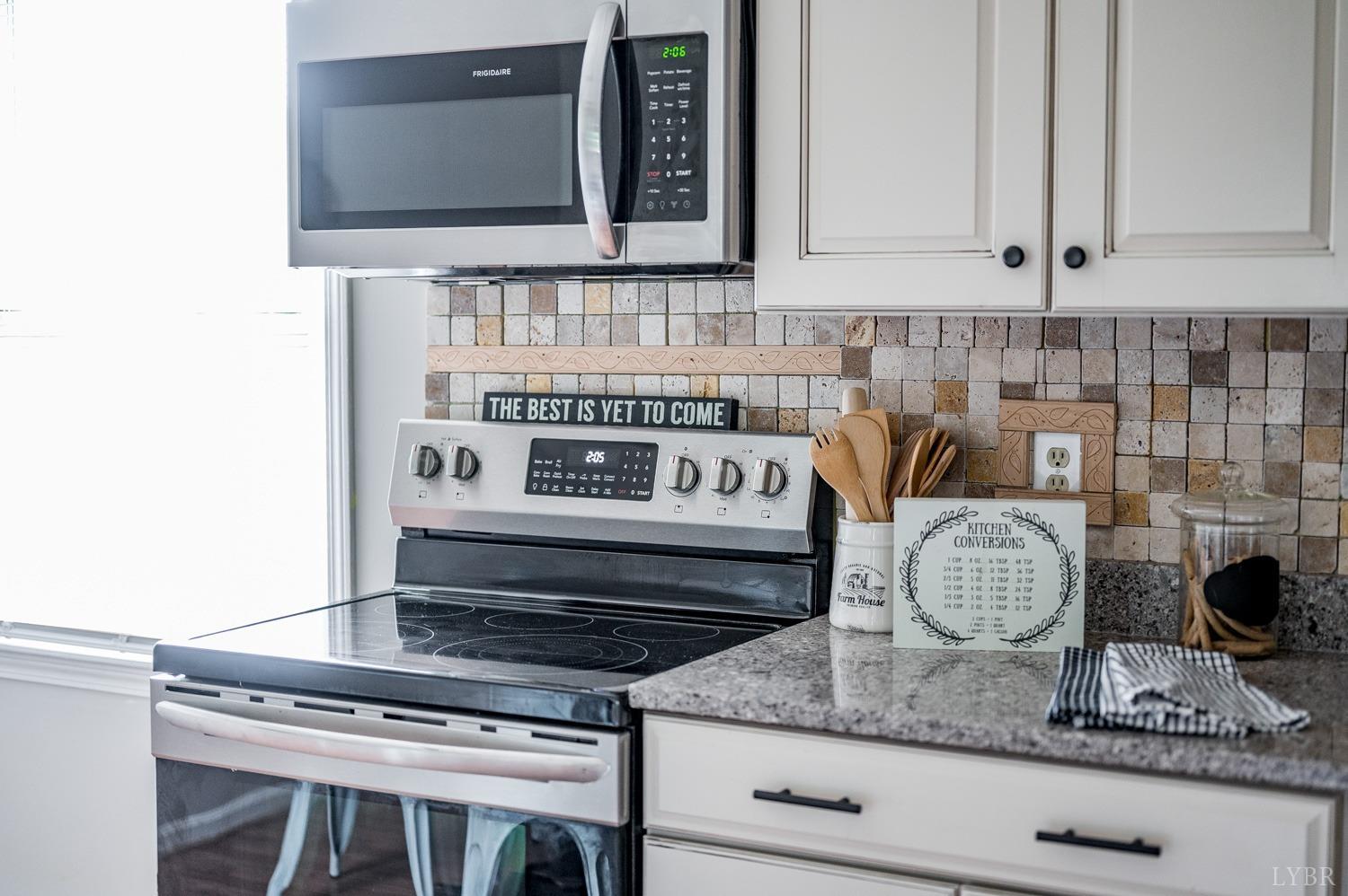 1164 English Tavern Road Rustburg, VA 24588 - Photo 20 of 46 a kitchen with a stove and white cabinets