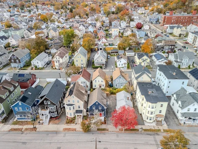 an aerial view of a city