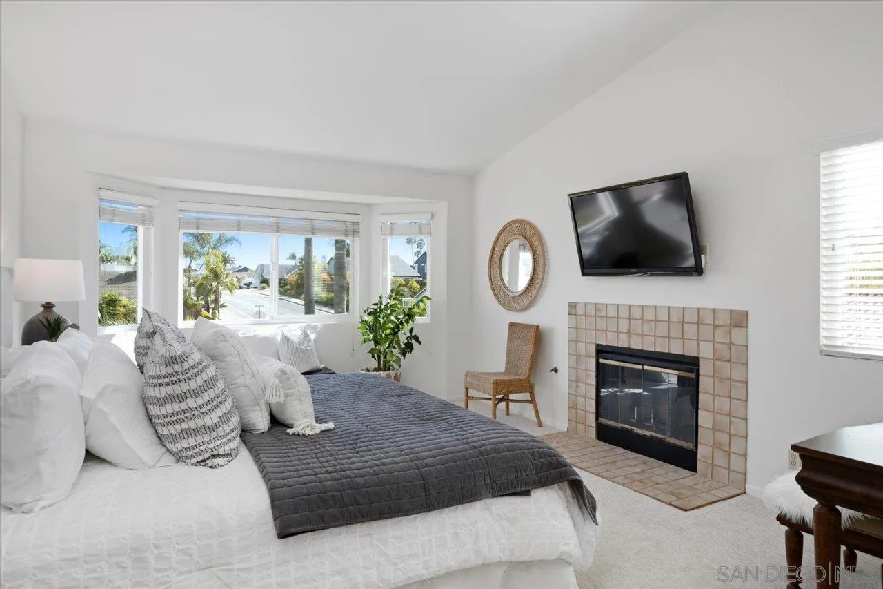 3746 Kelton Drive Oceanside, CA 92056 - Photo 22 of 49 a living room with furniture a fireplace and a flat screen tv