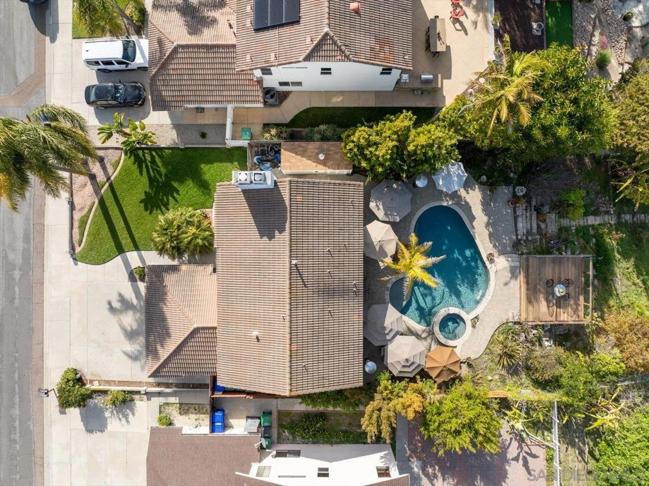 3746 Kelton Drive Oceanside, CA 92056 - Photo 43 of 49 an aerial view of a house with yard swimming pool and outdoor seating