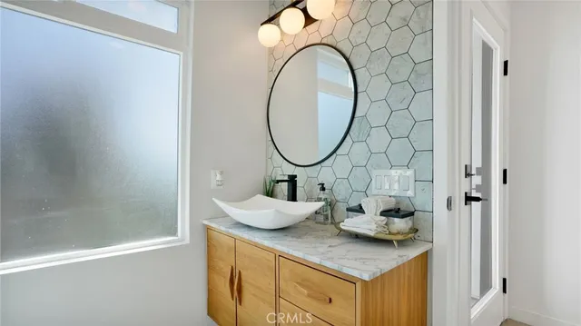 a view of a garden with a houses