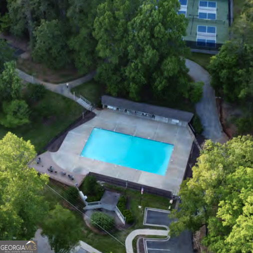 521 Northwind Sautee Nacoochee, GA 30571 - Photo 70 of 81 an aerial view of a house with pool outdoor seating and yard