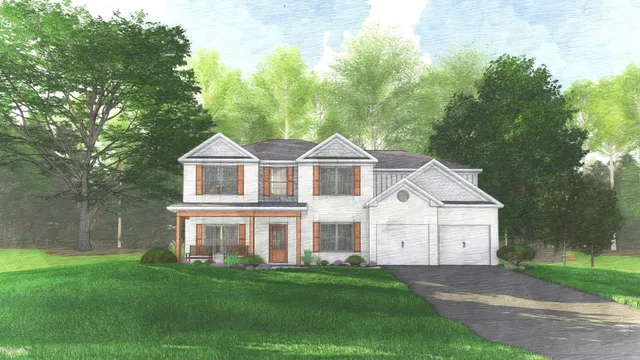 a view of a yard in front of house