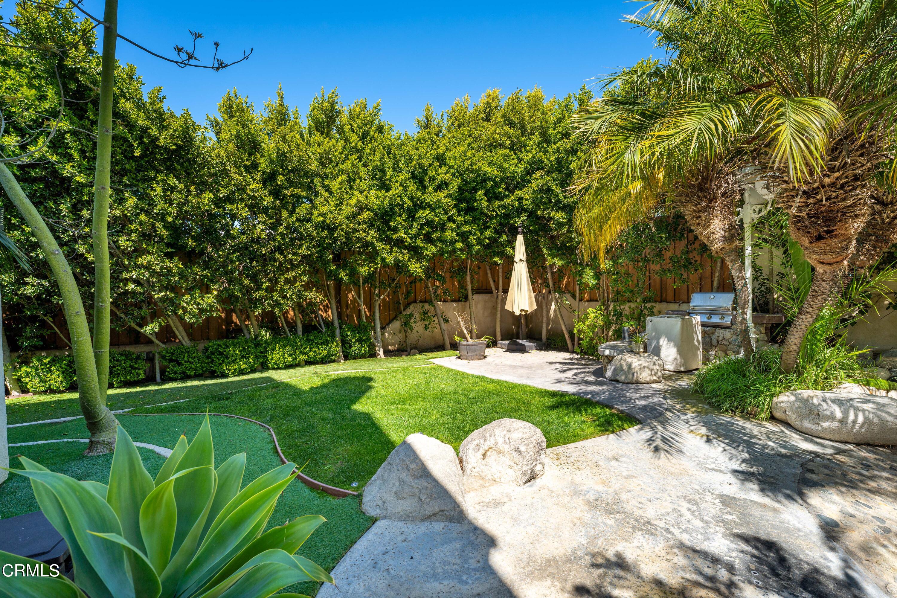 2210 Lyndhurst Avenue Camarillo, CA 93010 - Photo 34 of 37 a view of a backyard with plants and a lawn chairs