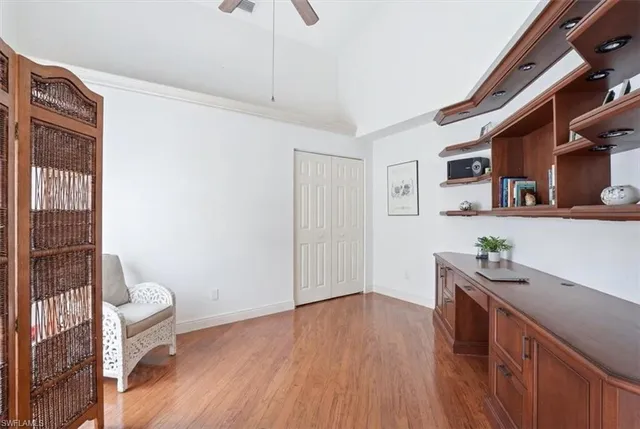 a view of livingroom with furniture and wooden floor