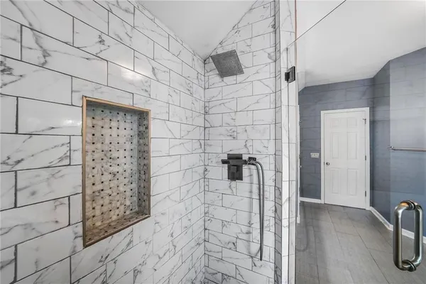 a bathroom with a shower