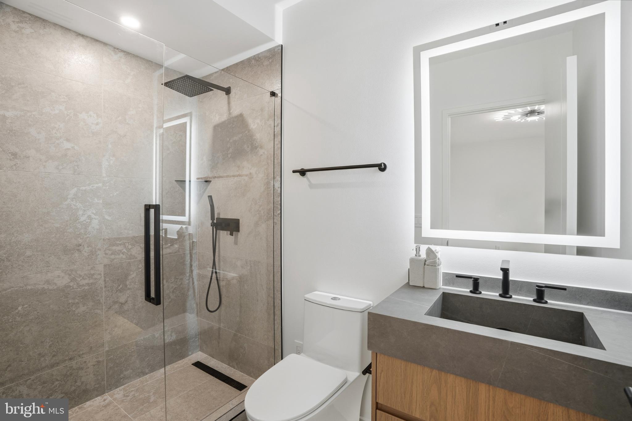 9408 Old Courthouse Road Vienna, VA 22182 - Photo 80 of 92 Sleek modern bathroom with elegant finishes.