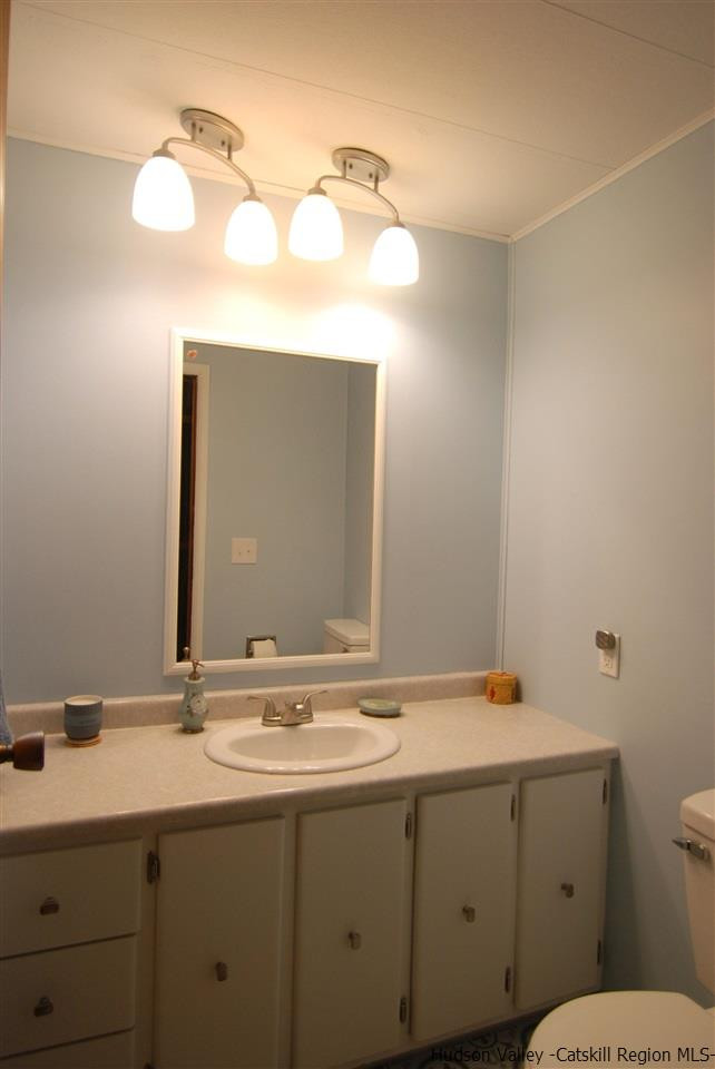 437 Scarawan Road Stone Ridge, NY 12484 - Photo 25 of 35 a bathroom with a sink and a mirror