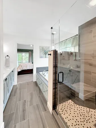 a view of a room with wooden floor and cabinet