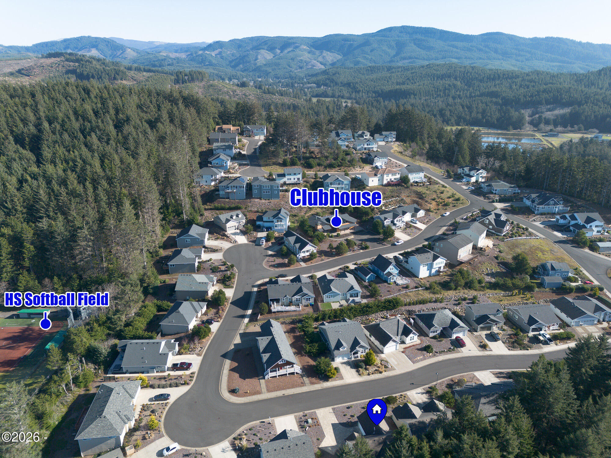 4161 Southeast Inlet Avenue Lincoln City, OR 97367 - Photo 32 of 38 Aerial View looking East with Clubhouse