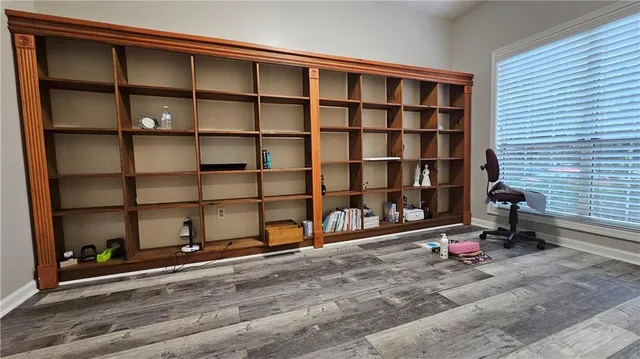 a view of a room with shelf